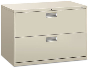 HON® Brigade® 600 Series Lateral File 2 Legal/Letter-Size Drawers, Light Gray, 42" x 18" 28"