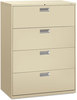 A Picture of product HON-694LL HON® Brigade® 600 Series Lateral File 4 Legal/Letter-Size Drawers, Putty, 42" x 18" 52.5"