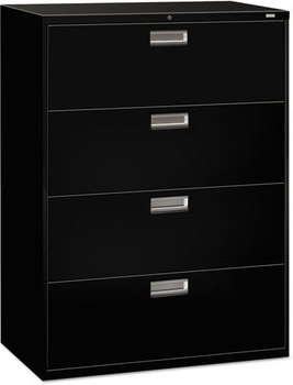 HON® Brigade® 600 Series Lateral File 4 Legal/Letter-Size Drawers, Black, 42" x 18" 52.5"