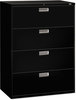 A Picture of product HON-694LP HON® Brigade® 600 Series Lateral File 4 Legal/Letter-Size Drawers, Black, 42" x 18" 52.5"