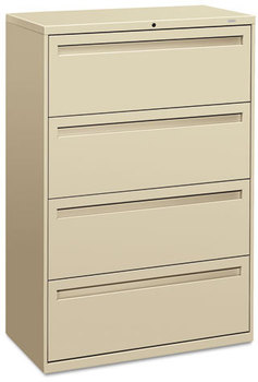 HON® Brigade® 700 Series Lateral File 4 Legal/Letter-Size Drawers, Putty, 36" x 18" 52.5"