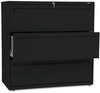 A Picture of product HON-793LP HON® Brigade® 700 Series Lateral File 3 Legal/Letter-Size Drawers, Black, 42" x 18" 39.13"