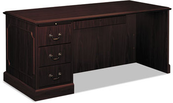 HON® 94000 Series™ "L" Workstation Desk for Return on Right 66" x 30" 29.5", Mahogany