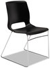 A Picture of product HON-MS101ON HON® Motivate® High-Density Stacking Chair Supports Up to 300 lb, 17.75" Seat Height, Onyx Black Back, Chrome Base, 4/Carton