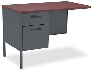 HON® Metro Classic Series "L" Workstation Return Left, 42w x 24d 29.5h, Mahogany/Charcoal