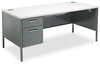 A Picture of product HON-P3265RMOP HON® Metro Classic Series Single Pedestal "L" Workstation Desk Right 66" x 30" 29.5", Mocha/Black