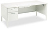 A Picture of product HON-P3266LCL HON® Metro Classic Series Single Pedestal "L" Workstation Desk Left 66" x 30" 29.5", Harvest/Putty