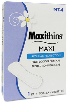 HOSPECO® #4 Maxithins® Pads,  Full Protection Pads, 250 Individually Boxed Napkins/Carton