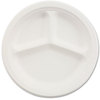 A Picture of product HUH-21204 Chinet® Classic Paper Dinnerware,  3-Comp Plate, 10 1/4" dia, White, 500/Carton