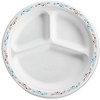 A Picture of product HUH-22524 Chinet® Vines Molded Fiber Dinnerware,  10 1/4", 3-Comp, White w/Vine Theme, 500/Carton