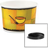 A Picture of product HUH-71850 Huhtamaki Soup Containers with Vented Lids,  Streetside Pattern, 12 oz, 250/Carton