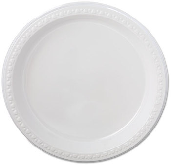 Chinet® Heavyweight Plastic Dinnerware,  9" Diameter, White, 125/Pack, 4 Packs/CT
