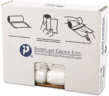 Inteplast Group High-Density Commercial Can Liners,  24 x 24, 10gal, 8mic, Clear, 50/Roll, 20 Rolls/Carton