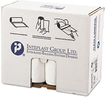 Inteplast Group Low-Density Commercial Can Liners,  30 x 36, 30gal, .7mil, White, 25/Roll, 8 Rolls/Carton