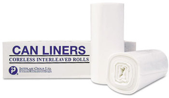 Inteplast Group High-Density Commercial Can Liners Value Pack,  36 x 58, 55-Gallon, 13 Micron Equivalent, Clear, 25/Roll