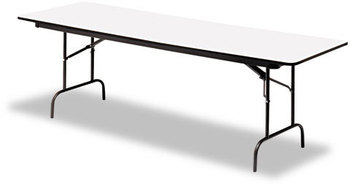 Iceberg Premium Wood Laminate Folding Table,  Rectangular, 72w x 30d x 29h, Gray/Charcoal
