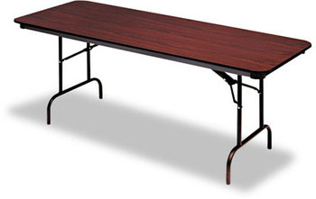 Iceberg Premium Wood Laminate Folding Table,  Rectangular, 96w x 30d x 29h, Mahogany