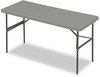 A Picture of product ICE-65377 Iceberg IndestrucTable Too™ 1200 Series Rectangular Folding Table,  60w x 24d x 29h, Charcoal