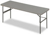 A Picture of product ICE-65387 Iceberg IndestrucTable Too™ 1200 Series Rectangular Folding Table,  72w x 24d x 29h, Charcoal