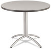 A Picture of product ICE-65621 Iceberg CaféWorks Table,  36 dia x 30h, Gray/Silver