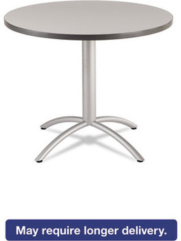 Iceberg CaféWorks Table,  36 dia x 30h, Gray/Silver