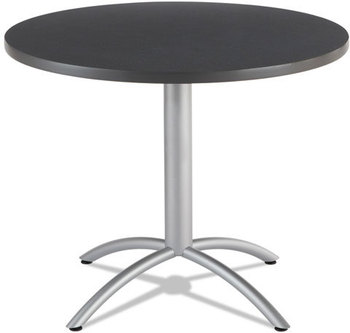 Iceberg CaféWorks Table,  36 dia x 30h, Graphite Granite/Silver