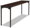 A Picture of product ICE-65884 Iceberg Maxx Legroom™ Folding Table,  72w x 18d x 29-1/2h, Walnut/Charcoal