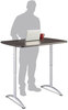 A Picture of product ICE-69305 Iceberg ARC Sit-to-Stand Adjustable Height Table,  Rectangular Top, 30w x 48d x 36-48h, Gray Walnut/Silver