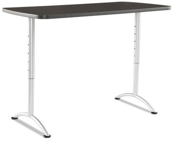 Iceberg ARC Sit-to-Stand Adjustable Height Table,  Rectangular Top, 30w x 60d x 30-42h, Gray Walnut/Silver