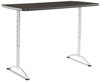 A Picture of product ICE-69315 Iceberg ARC Sit-to-Stand Adjustable Height Table,  Rectangular Top, 30w x 60d x 30-42h, Gray Walnut/Silver