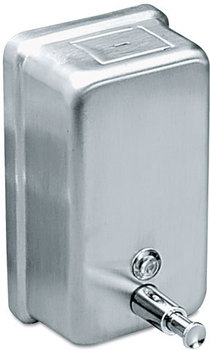 Impact® Vertical Soap Dispenser,  40oz, Stainless Steel, 4 7/8 x 2 11/16 x 8 3/16