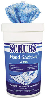SCRUBS® Hand Sanitizer Wipes,  6 x 8, 85/Can, 6 Cans/Carton