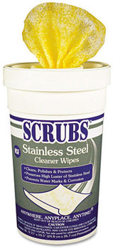SCRUBS® Stainless Steel Cleaner Towels,  30/Canister, 6 Canisters/Case