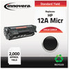 A Picture of product IVR-2612MICR Innovera® 2612MICR MICR Toner Remanufactured Black Replacement for 12AM (Q2612AM), 2,000 Page-Yield