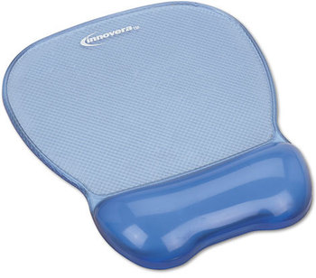 Innovera® Gel Wrist Support Mouse Pad with Rest, 8.25 x 9.62, Blue