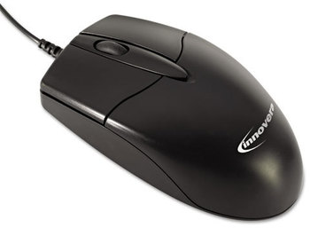 Innovera® Mid-Size Optical Mouse USB 2.0, Left/Right Hand Use, Black