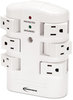 A Picture of product IVR-71651 Innovera® Six-Outlet Wall Mount Surge Protector 6 AC Outlets, 2,160 J, White