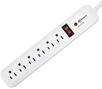 Innovera® Surge Protector,  6 Outlets, 4 ft Cord, 540 Joules, White