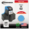 A Picture of product IVR-71WN Innovera® 21WN, 71WN, 72WN, 73WN, 74WN, 75WN Inkjet Cartridge Remanufactured Cyan Ink, Replacement for 02 (C8771WN), 400 Page-Yield