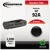 A Picture of product IVR-83092 Innovera® 83092 Toner Cartridge Remanufactured Black Replacement for 92A (4092A), 2,500 Page-Yield, Ships in 1-3 Business Days