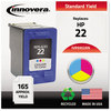 A Picture of product IVR-9352AN Innovera® 9351AN, 9352AN Inkjet Cartridge Remanufactured Tri-Color Ink, Replacement for 22 (C9352AN), 165 Page-Yield