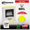 A Picture of product IVR-9393AN Innovera® 9393AN, 9392AN, 9391AN, 9396AN Inkjet Cartridge Remanufactured Yellow High-Yield Ink, Replacement for 88XL (C3939AN), 1,540 Page-Yield