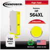 A Picture of product IVR-B325WNC Innovera® B322WN, B321WN, B323WN, B324WN, B325WN Ink Remanufactured Yellow High-Yield Replacement for 564XL (CB325WN), 750 Page-Yield