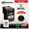 A Picture of product IVR-C654AN Innovera® C653AN, 654AN, C656AN Inkjet Cartridge Remanufactured Black High-Yield Ink, Replacement for 901XL (CC654AN), 700 Page-Yield