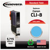 A Picture of product IVR-CLI8PC Innovera® CLI8PM, CLI8PC Inkjet Cartridge Remanufactured Photo Cyan Ink, Replacement for (0624B002), 5,715 Page-Yield