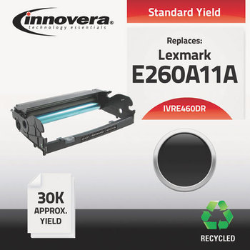 Innovera® DR460 Drum Remanufactured Black Unit, Replacement for E260X22G, 30,000 Page-Yield, Ships in 1-3 Business Days
