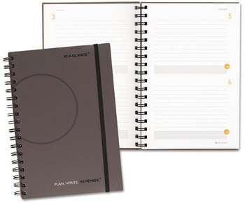 AT-A-GLANCE® Plan. Write. Remember.® Planning Notebook Two Days Per Page , 9 x 6, Gray Cover, Undated