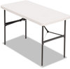 A Picture of product ALE-65603 Alera® Resin Banquet Folding Table Rectangular, Radius Edge, 48w x 24d 29h, Platinum/Charcoal