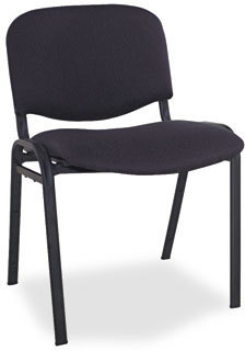 Alera® Continental Series Stacking Chairs Supports Up to 250 lb, 19.68" Seat Height, Black, 4/Carton