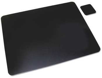 Artistic® Leather Desk Pad with Coaster,  20 x 36, Black
